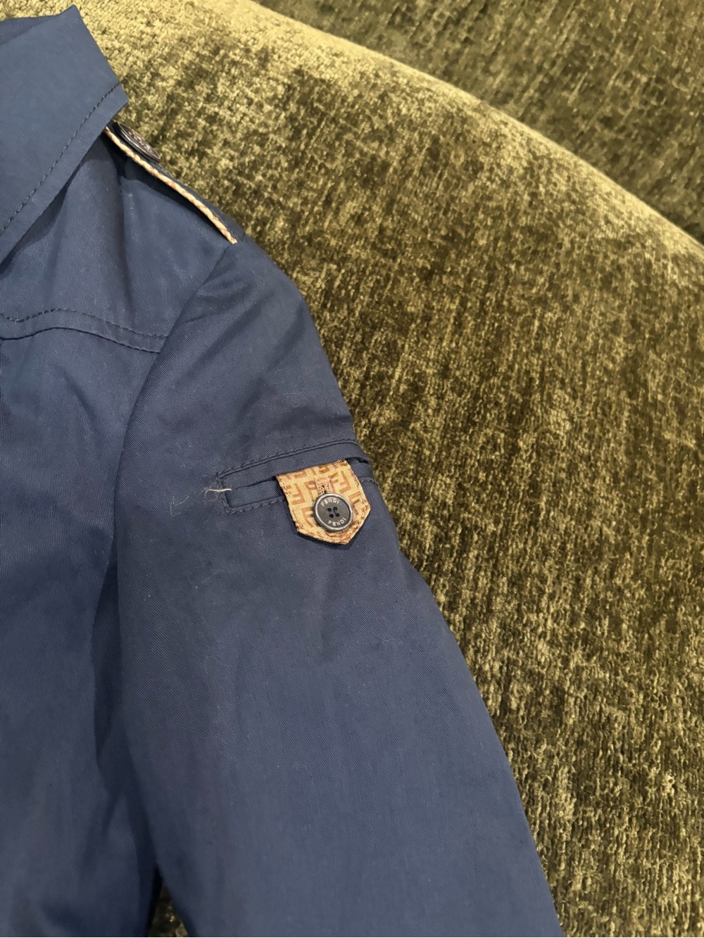 NWT Fendi Girls Navy Blue Double Breasted Jacket With FENDI logo On Trim 6A - Picture 11 of 13
